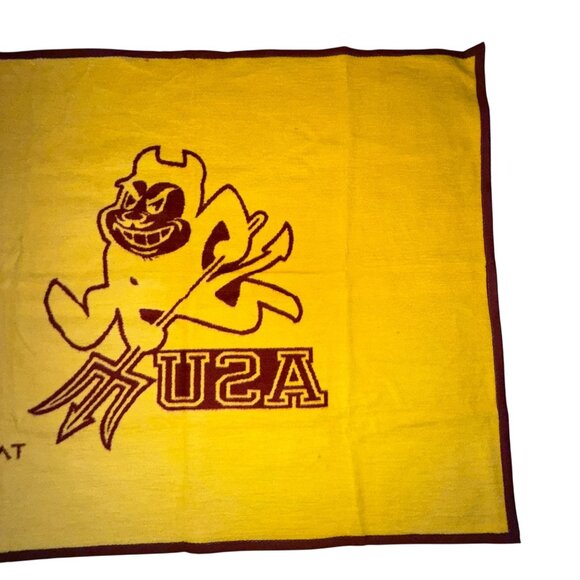 Biederlack Vtg Arizona State University Sun Devils Acrylic Throw Blanket 58x46 - Picture 6 of 8